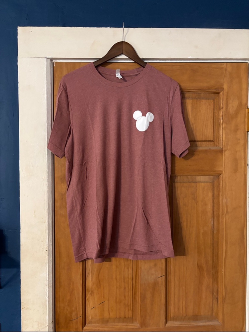 Dusty Rose and White Mickey Mouse Graphic tee